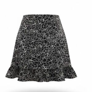 GEORGE Sz 4 Black And White Floral Print Skirt